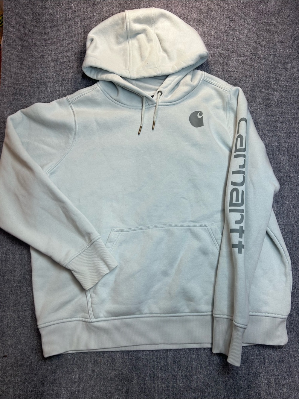 Carhartt Women's Hooded Sweatshirt in Light Blue XL
